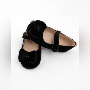 Cute Black Velvet Bow Mary Jane Shoes – Girls